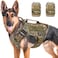 AIWAI Tactical Dog Backpack Harness for Large Breed Original Design Metal Buckle Vest with Side Bags Pouches for Service Working Training Camouflagewith 2 Pouches M