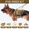 Forestpaw Tactical Dog Harness for Large DogsTactical Dog Collar with Bungee Leash SetNo Pull Military Dog Harness for Walking TrainingAdjustable for Medium DogsKhakiChest 1725