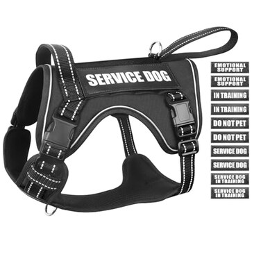 WINSEE Tactical Dog Harness No Pull Dog Harness for Medium Large Dogs with Handle Molle Military Service Dog Vest Harness in Training Pet Harness for Small Dogs