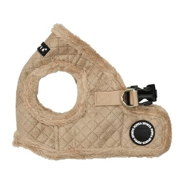 Puppia Douglas Vest Dog Harness Stepin Warm Winter Diamond Pattern for Small and Medium Dog Beige Medium