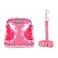 Mercano Soft Mesh Dog Harness and Leash Set Stepin Reflective Breathable Lightweight Vest Harnesses with Safety Buckle for Small Dogs Cats S Fuchsia