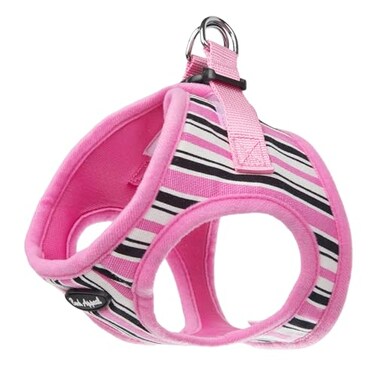 Bark Appeal Pink Stripe Stepin Dog Harness for Large to XLarge Sized Pets Updated Sizing ReMeasuring is Essential Soft Vest Harness AntiChoke with Adjustable Strap Heavy Duty Clip XL