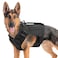 AIWAI Tactical Dog Backpack Harness for Large Breed Original Design Metal Buckle Vest with Side Bags Pouches for Service Working Training Black Vest only L