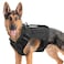 AIWAI Tactical Dog Backpack Harness for Large Breed Original Design Metal Buckle Vest with Side Bags Pouches for Service Working Training Black Vest only L