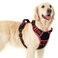 Eagloo Dog Harness for Large Dogs Easy Wearing with 3 Buckles Adjustable No Pull Pet Harness with 2 Rings for Walking No Chock Reflective Soft Padded Vest with Control Handle Black Red L