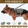 Forestpaw Tactical Dog Harness for Large DogsTactical Dog Collar with Bungee Leash SetNo Pull Military Dog Harness for Walking TrainingAdjustable for Medium Large DogsGrayChest 2235