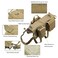 AZB Tactical Dog Vest Harness Heavy Duty Dog Harness with 3 MOLLE Bags1 Bungee Leash