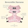 LucyCo. Lucy Co Reversible Dog Harness WaterRepellent Neoprene DualPrint Design Easy Swap Style Adjustable Comfort Fit Take a Bow Reversible Harness Medium