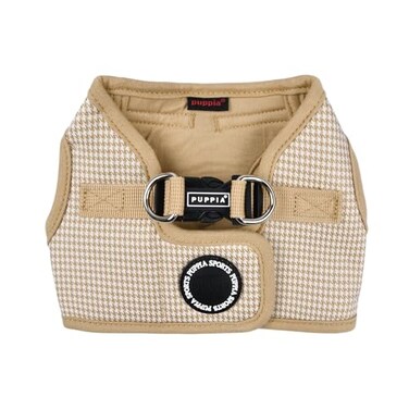 Puppia Amatus Dog Vest Harness B Stepin Fashionable Houndstooth Pattern Spring Summer Harness for Small and Medium Dogs Beige Small
