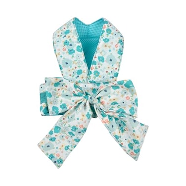 Pinkaholic New York Amabel Dog Harness Flower Pattern Fashionable Cute Spring Summer Harness for Small Dogs Aqua Medium