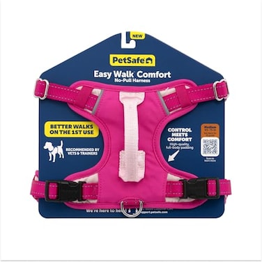 PetSafe Easy Walk Comfort NoPull Dog Harness FullBody Padding Better Walks on the First Use 5 Points of Adjustment MediumLarge Pink