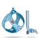 Curli Vest Harness curli Clasp AirMesh SkyBlueCaro 2XS Leash M
