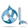 Curli Vest Harness curli Clasp AirMesh SkyBlueCaro 2XS Leash M