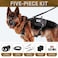 Forestpaw Tactical Dog Harness for Large DogsTactical Dog Collar with Bungee Leash SetNo Pull Military Dog Harness for Walking TrainingAdjustable for Medium DogsBlackChest 1725