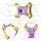PHOEPET No Pull Dog Harness Unique Colors Reflective Adjustable Dog Vest with Soft Training Handle Metal Clips for Small Medium Large Dogs Baby Purple Base Yellow StrapsL