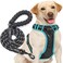 tobeDRI No Pull Dog Harness Adjustable Reflective Oxford Easy Control Medium Large Harness with A Free Heavy Duty 5ft Dog Leash