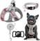 EXPAWLORER Classic Plaid Puppy Harness Dog Collar and Leash Soft Mesh Padded Adjustable Step in Small Dog Vest Harness No Pull Reflective Escape Proof for Outdoor Walking Grey Small