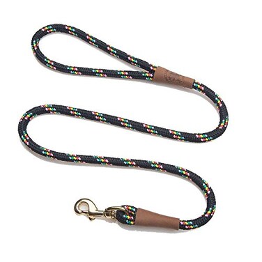 Mendota Pet Snap Leash BritishStyle Braided Dog Lead Made in The USA Black Confetti 12 in x 6 ft for Large Breeds