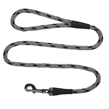 Mendota Pet Snap Leash BritishStyle Braided Dog Lead Made in The USA Black Ice Silver 12 in x 6 ft for Large Breeds