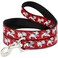 Buckle-Down BuckleDown Pet Leash Dalmatians RunningPaws RedsWhiteBlack 6 Feet Long 1 Wide