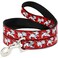 Buckle-Down BuckleDown Pet Leash Dalmatians RunningPaws RedsWhiteBlack 6 Feet Long 1 Wide