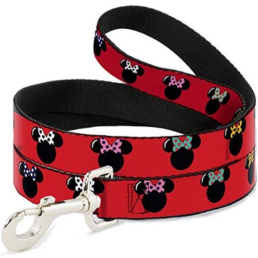 Buckle-Down BuckleDown Pet Leash Minnie Mouse Silhouette RedBlackPolka Dot 6 Feet Long 1 Wide