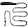 WATFOON Premium Heavy Duty Extra Wide Links 13mm Dog Chain Leash 6 Feet Faux Chrome Stainless Steel Cuban Link Chain LaborSaving Spring Basic Leash for Medium Big Dogs WalkingTraffic Training Travelin