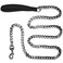 WATFOON Premium Heavy Duty Extra Wide Links 13mm Dog Chain Leash 6 Feet Faux Chrome Stainless Steel Cuban Link Chain LaborSaving Spring Basic Leash for Medium Big Dogs WalkingTraffic Training Travelin