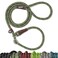 Friends Forever Extremely Durable Dog Rope Leash Premium Quality Training Slip Lead Reflective Thick Heavy Duty Sturdy No Pull Comfortable For The Strong Large Medium Small Pets 6 feet Olive