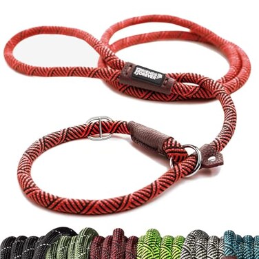 Friends Forever Extremely Durable Dog Rope Leash Premium Quality Training Slip Lead Reflective Thick Heavy Duty Sturdy No Pull Comfortable For The Strong Large Medium Small Pets 6 feet Red