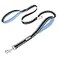 PoyPet 5 Feet Dog Leash 3M Reflective 2 Cushioned Handles Functional Car Seat BeltLight Blue