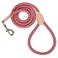 Mile High Life Dog Leash Rope Leash with Genuine Leather Connection and Heavy Duty Metal Clasp Great for Small Medium Large DogsRed48 Inch