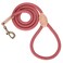 Mile High Life Dog Leash Rope Leash with Genuine Leather Connection and Heavy Duty Metal Clasp Great for Small Medium Large DogsRed48 Inch