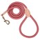 Mile High Life Dog Leash Rope Leash with Genuine Leather Connection and Heavy Duty Metal Clasp Great for Small Medium Large DogsRed48 Inch