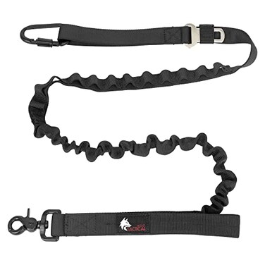 Wolf Tactical Bungee Dog Leash Heavy Duty No Pull Leash for Large Dogs Black