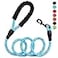 Petmegoo 5ft 12in Blue Dog Leash for Large Medium Dogs Reflective Heavy Duty Rope Leash with Soft Padded Handle 18120 lbs