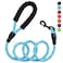 Petmegoo 5ft 12in Blue Dog Leash for Large Medium Dogs Reflective Heavy Duty Rope Leash with Soft Padded Handle 18120 lbs