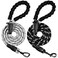 BARKBAY Dog Leashes for Large Dogs Heavy Duty Dog Leash 2 Pack 5 FT with Comfortable Padded Handle Highly Reflective Threads for Medium Large Dogs Walking Training Running 5FT12GrayBlack