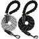 BARKBAY Dog Leashes for Large Dogs Heavy Duty Dog Leash 2 Pack 5 FT with Comfortable Padded Handle Highly Reflective Threads for Medium Large Dogs Walking Training Running 5FT12GrayBlack