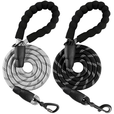 BARKBAY Dog Leashes for Large Dogs Heavy Duty Dog Leash 2 Pack 5 FT with Comfortable Padded Handle Highly Reflective Threads for Medium Large Dogs Walking Training Running 5FT12GrayBlack