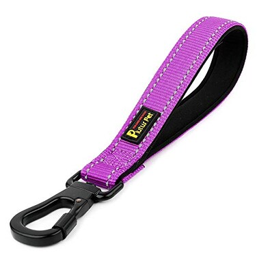 PLUTUS PET 10 Short Dog Leash Reflective Nylon Padded Handle Strong Traffic Leash with Carabiner Clip Perfect for Large or Medium Dogs10Purple