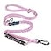 IOKHEIRA Dog Leash Multifunctional for Medium Large Dogs Adjustable with Car Seatbelt 46 FT Strong Bungee Pink