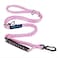 IOKHEIRA Dog Leash Multifunctional for Medium Large Dogs Adjustable with Car Seatbelt 46 FT Strong Bungee Pink