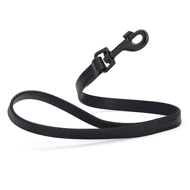 Dogline Biothane Waterproof Dog Leash Strong Coated Nylon Webbing with Black Hardware OdorProof Easy to Clean High Performance for Small or Large Dogs Made in USA 2 ft Lead Black