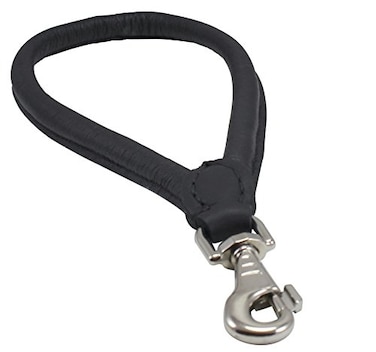 Dogs My Love Round Genuine Rolled Leather Dog Short Traffic Leash 13 Long 12 Diam Lead Black
