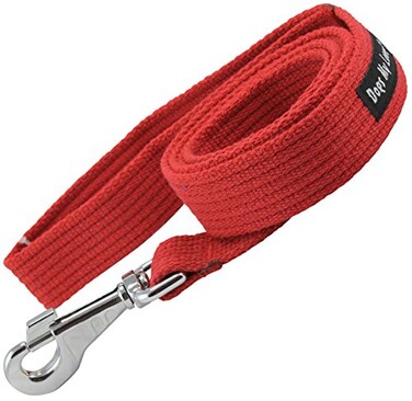 Dogs My Love Dog Leash 45ft Long Cotton Web for Training Red 4 Sizes XLarge 12 Wide