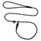 Mendota Pet Slip Leash Dog Lead and Collar Combo Made in The USA Black Ice Silver 12 in x 6 ft for Large Breeds