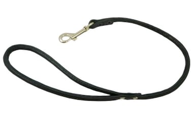 Dogs My Love Round Genuine Rolled Leather Dog Short Leash 24 Long 38 Wide Black for Medium Breeds