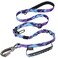 Hotsky Tactical Dog Leash Heavy Duty for Medium Large Dogs that Pull46Ft Strong Bungee Shock Absorbing No Pull Dog Leash with Padded Double Handle and Car SeatbeltPurple Camo