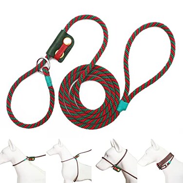 WalktimeSlip Lead Dog LeashDog Harness and Leash Set for Walking Head Collar with Rope Leashes for Pulling DIY Dogs Scarf
